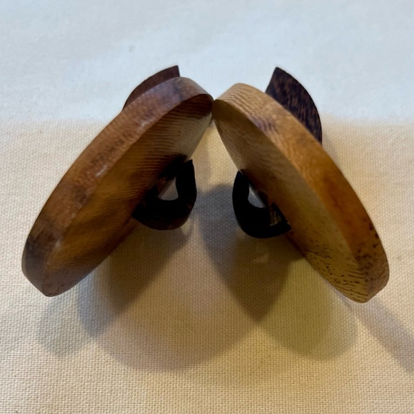 2 Tone 2 Piece Wooden Earrings - Picture 11 of 16